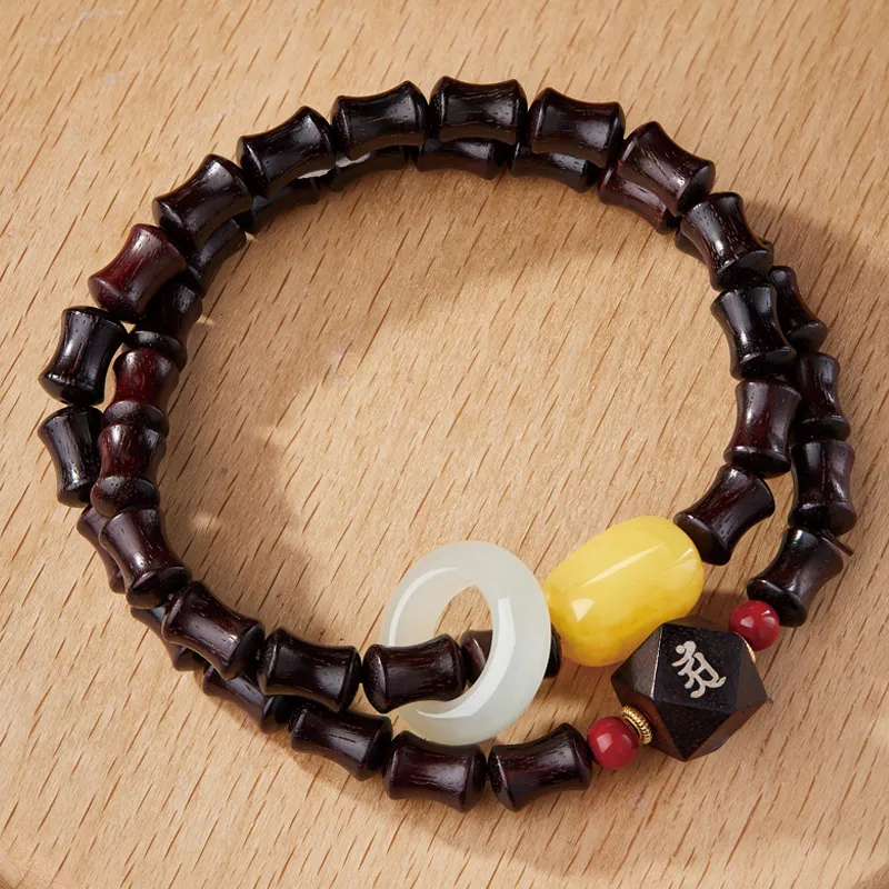 Moonstone Edge Pterocarpus Bracelets Unisex-5
