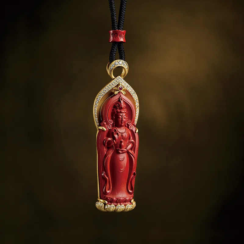 Moonstone Edge Reconstructed Cinnabar Pendants Unisex-1