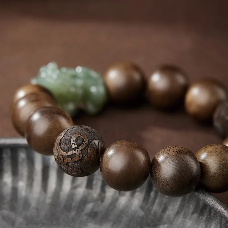 Moonstone Edge Agarwood Bracelets Men's-8