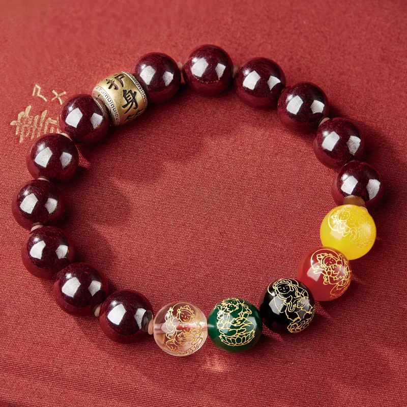 Moonstone Edge Cinnabar Jade Bracelets Unisex-5
