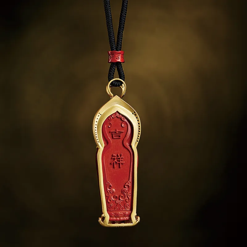 Moonstone Edge Reconstructed Cinnabar Pendants Unisex-3