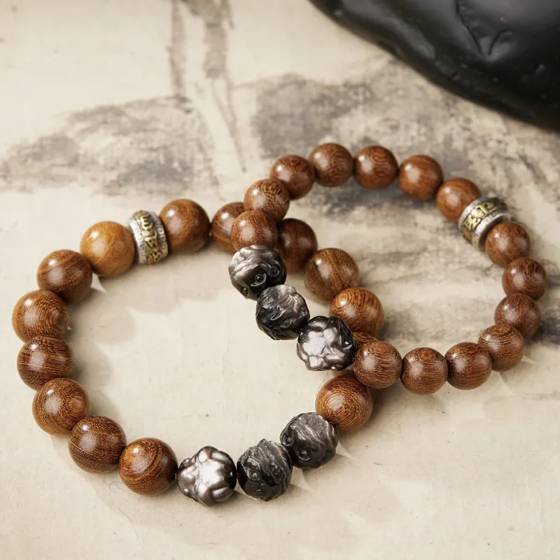 Moonstone Edge Golden Sandalwood Bracelets Unisex-4