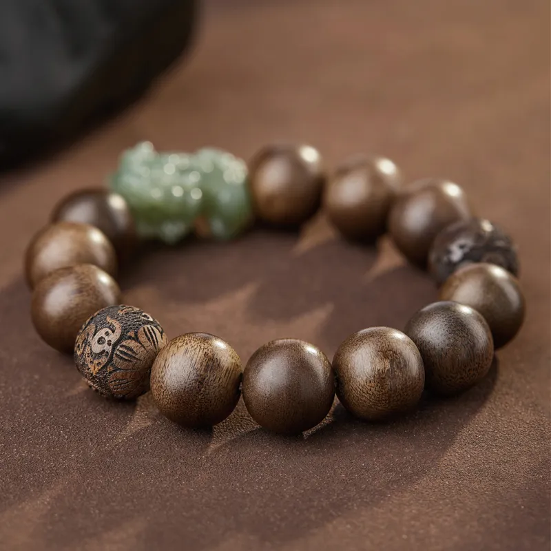 Moonstone Edge Agarwood Bracelets Men's-7