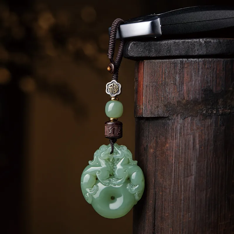 Moonstone Edge Hetian Jade Pendants White Jade/Pale Greenish White Jade Unisex-3