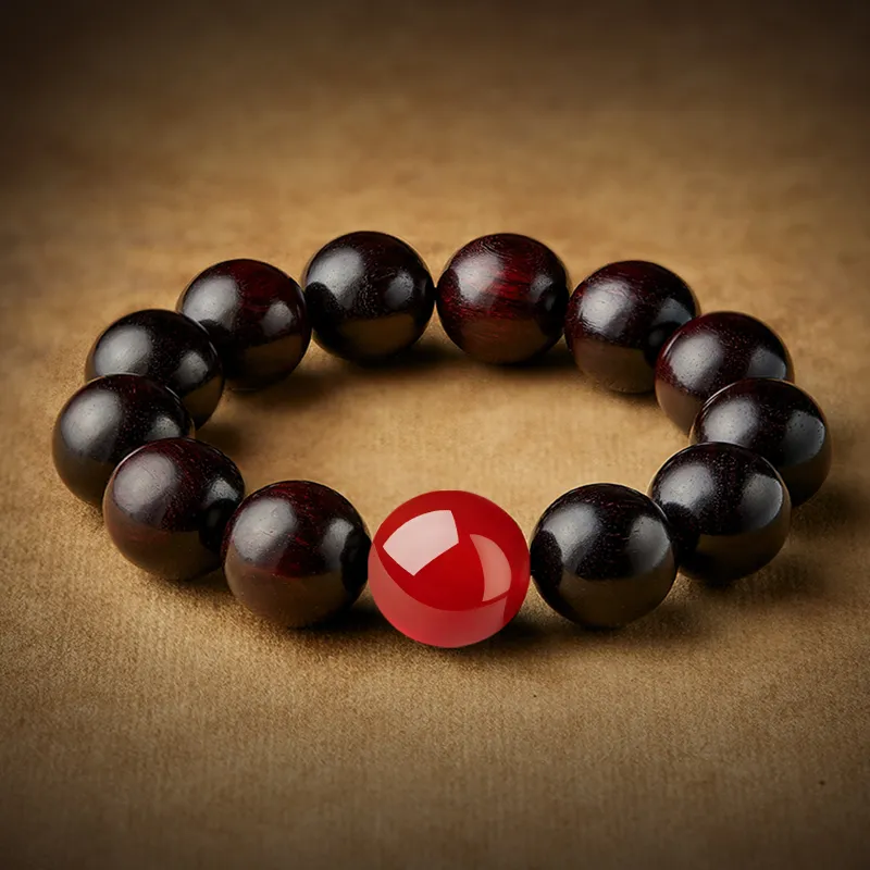 Moonstone Edge Red Sandalwood Bracelets Men's-5