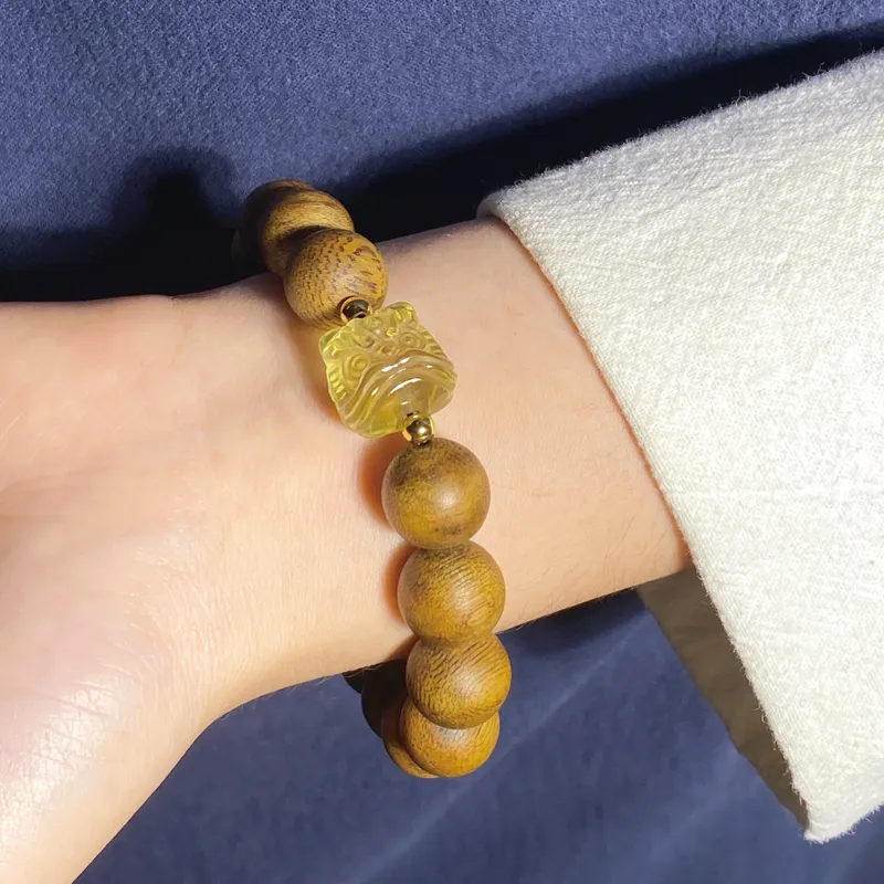 Moonstone Edge Agarwood Bracelets Men's-5