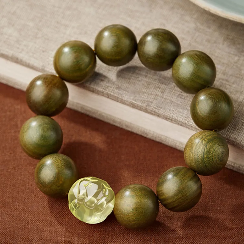 Moonstone Edge Green Sandalwood Bracelets Men's-4