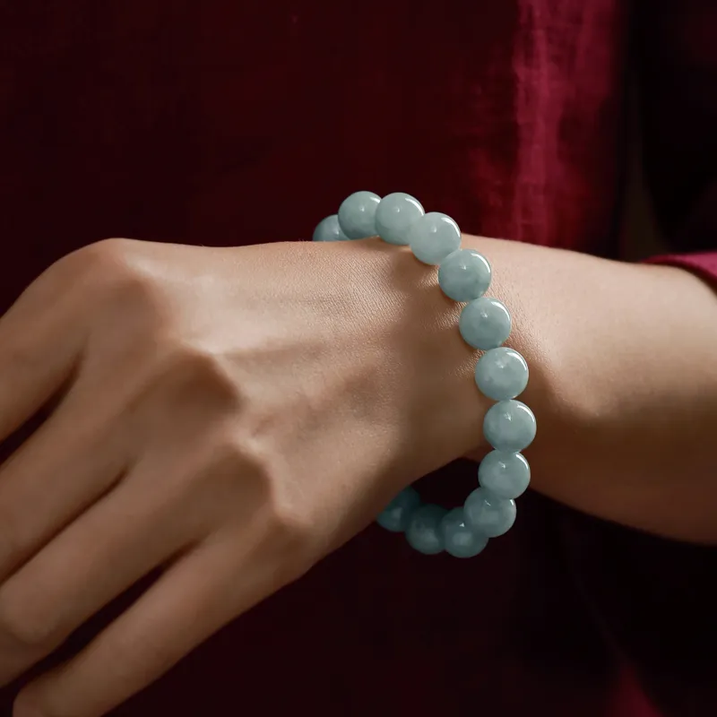 Moonstone Edge Glutinous Jade Jadeite Bracelets Unisex-2