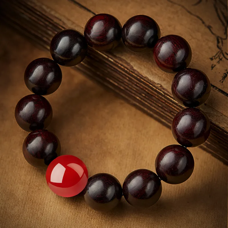 Moonstone Edge Red Sandalwood Bracelets Men's-3