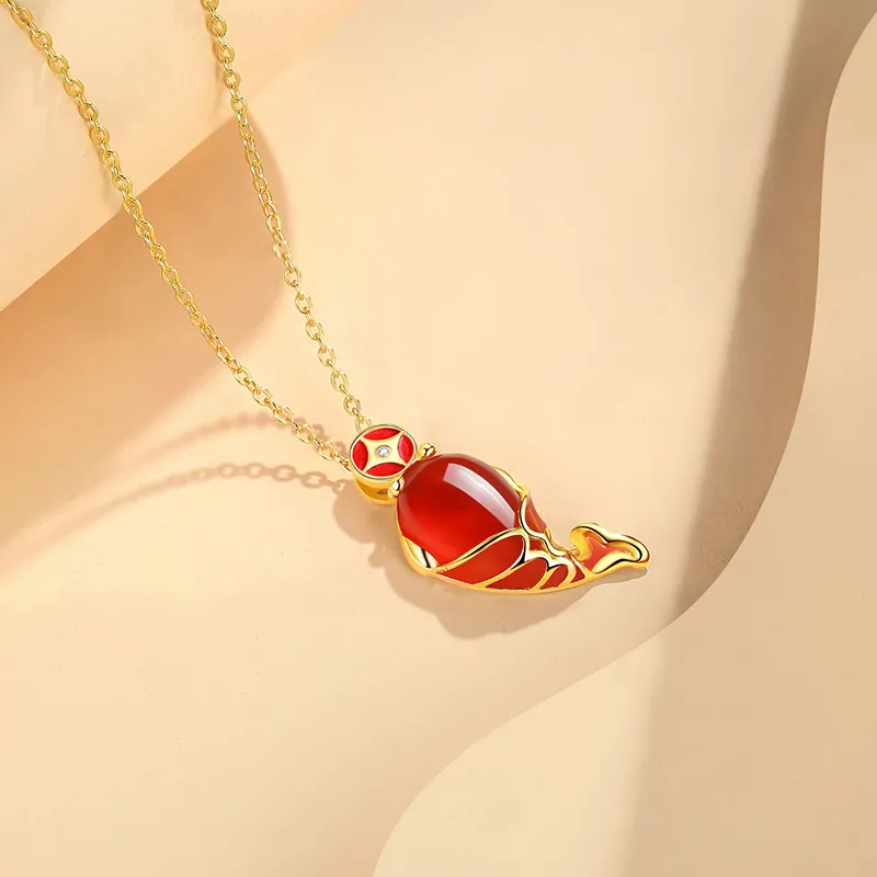 Moonstone Edge Agate Jade Necklaces Women's-3