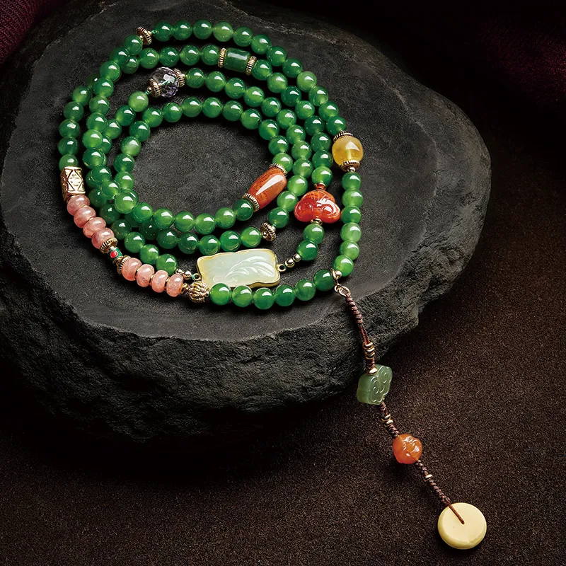 Moonstone Edge Beeswax Hetian Jade Bracelets Women's Jasper-1