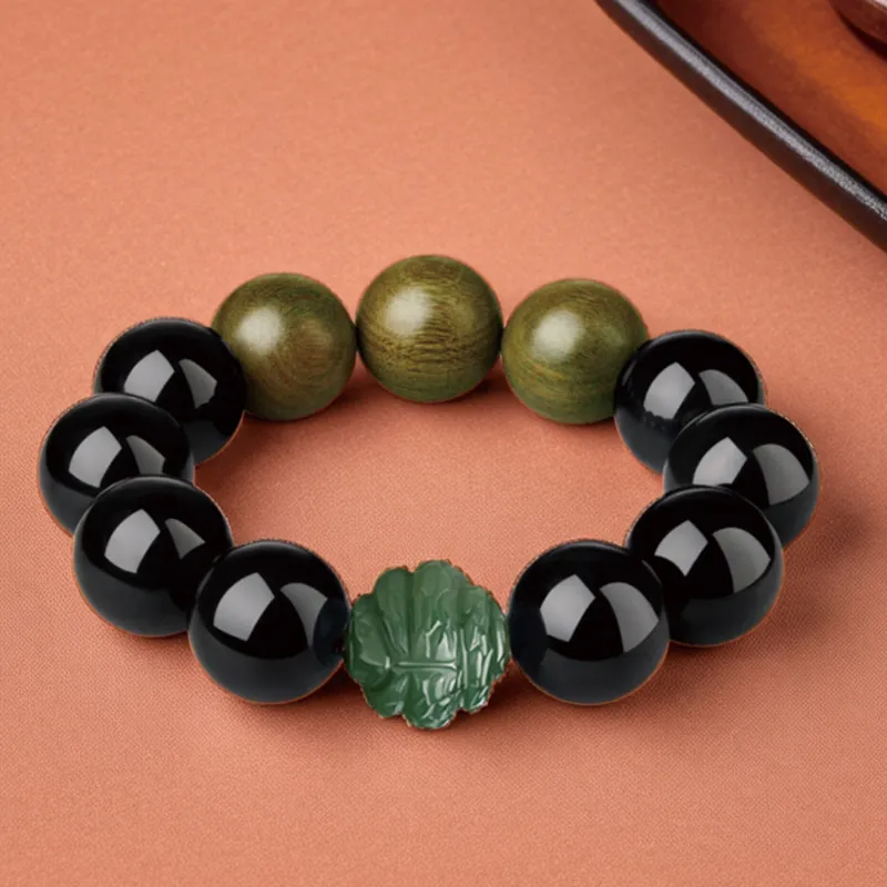 Moonstone Edge Obsidian Bracelets Men's-7