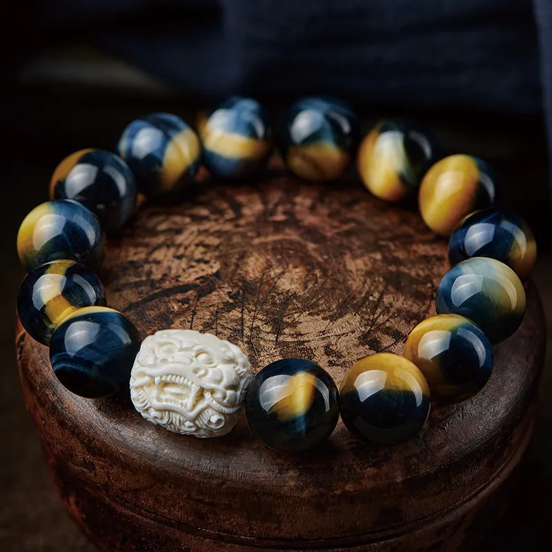 Moonstone Edge Tiger's Eye Stone Jade Bracelets Unisex-2