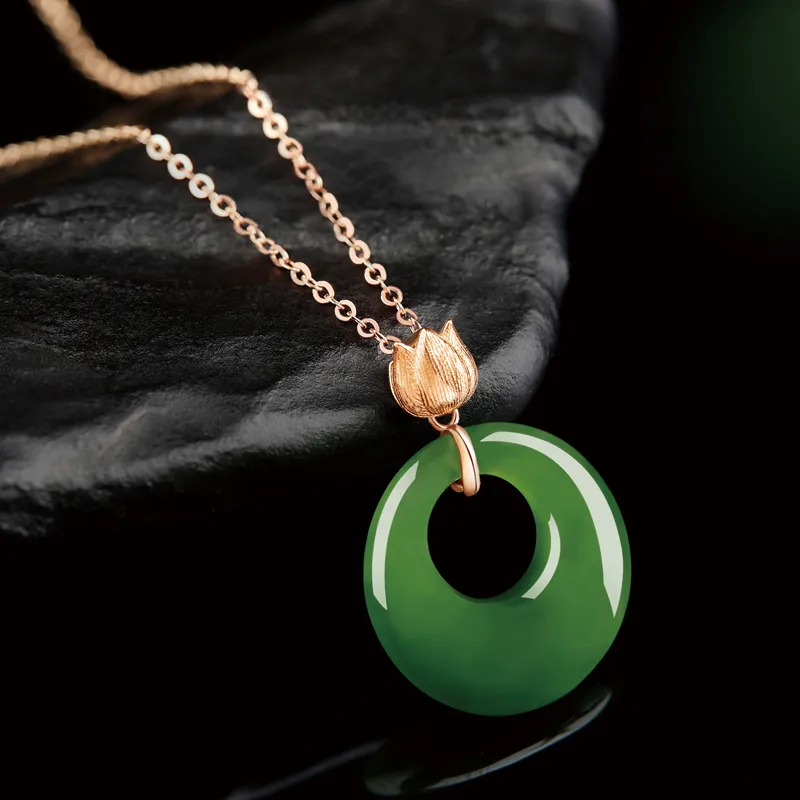Moonstone Edge Hetian Jade Necklaces Jasper Women's-4
