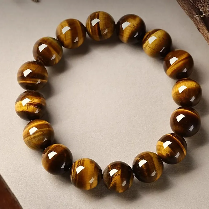 Moonstone Edge Natural Tiger's Eye Stone Bracelets Unisex-1