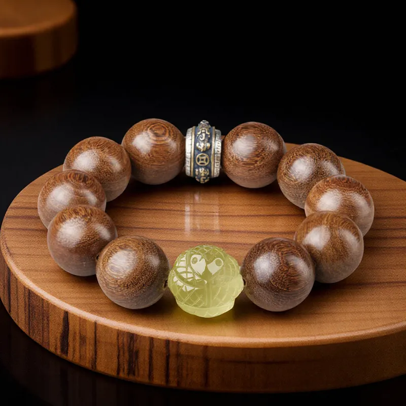 Moonstone Edge Golden Sandalwood Bracelets Men's-1