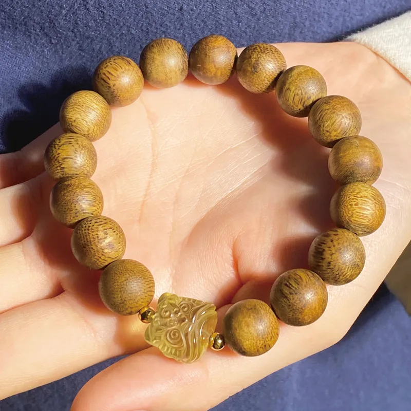 Moonstone Edge Agarwood Bracelets Men's-2