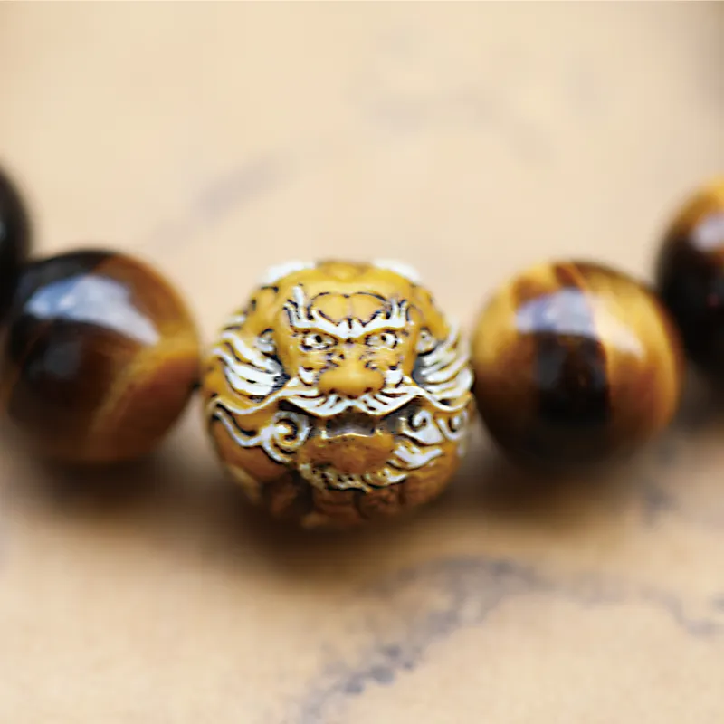 Moonstone Edge Tiger's Eye Stone Bracelets Unisex-5