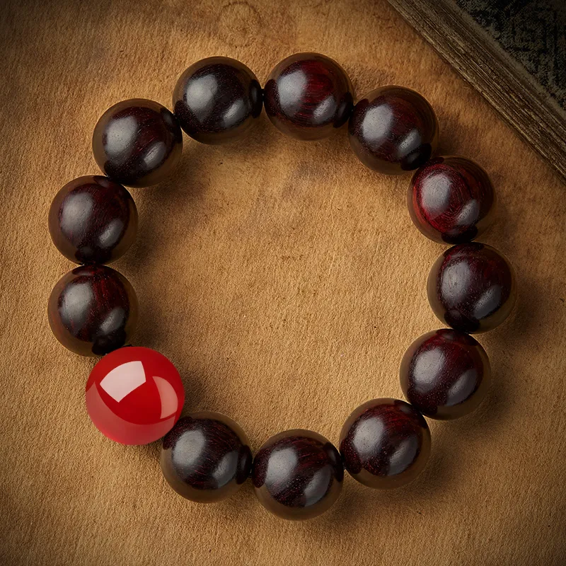 Moonstone Edge Red Sandalwood Bracelets Men's-1