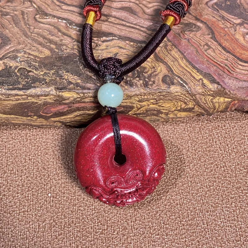 Moonstone Edge Reconstructed Cinnabar Pendants Unisex-1