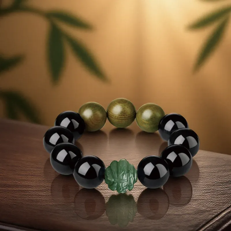 Moonstone Edge Obsidian Bracelets Men's-8