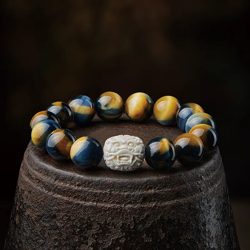 Moonstone Edge Tiger's Eye Stone Jade Bracelets Unisex-5
