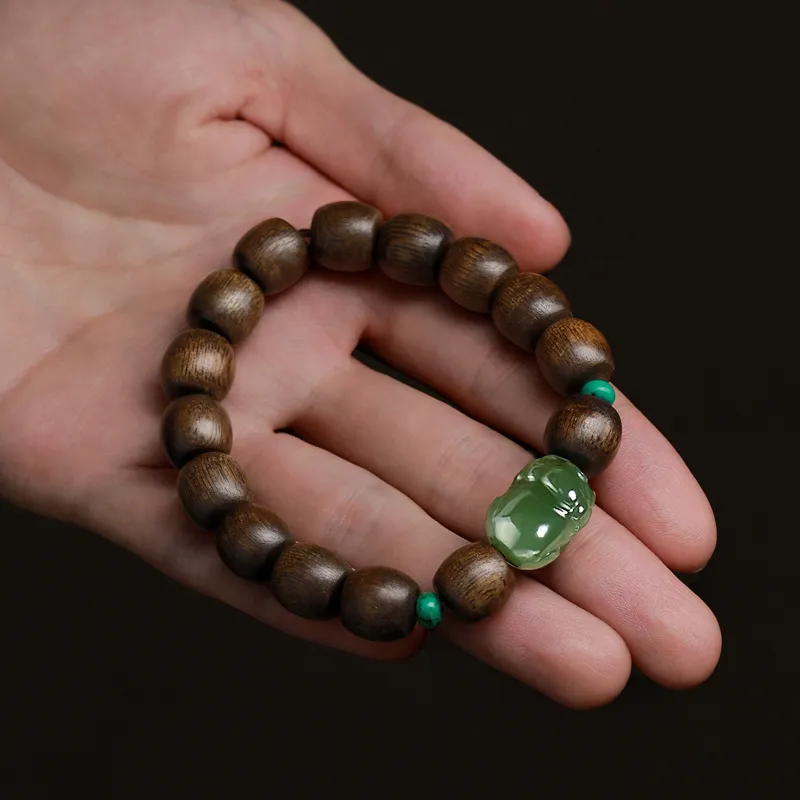 Moonstone Edge Agarwood Bracelets Unisex-9