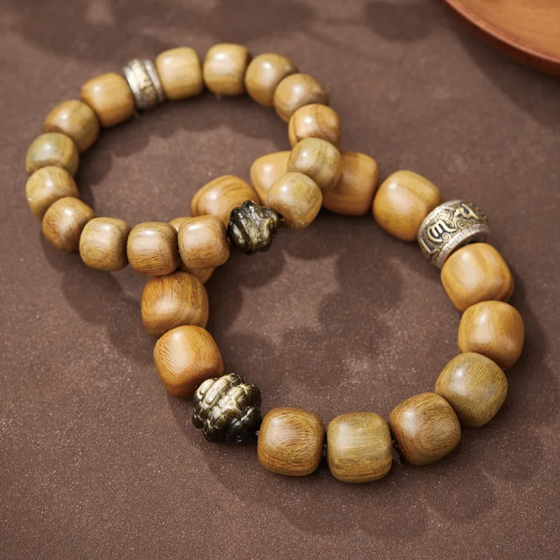 Moonstone Edge Green Sandalwood Bracelets Unisex-5