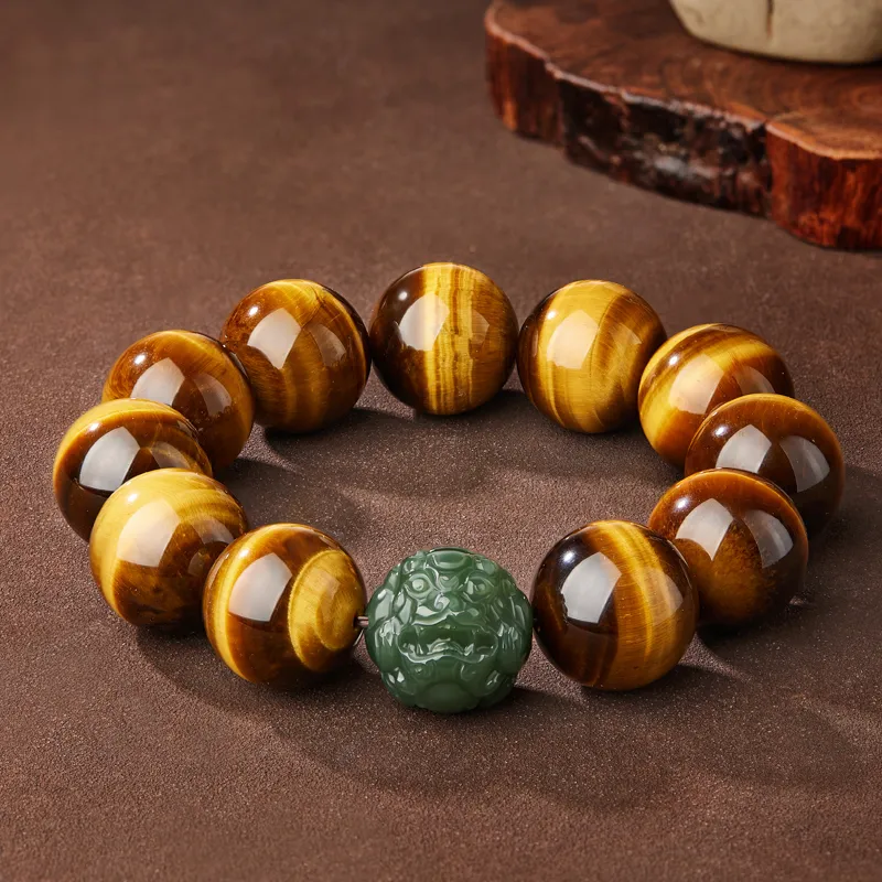 Moonstone Edge Tiger's Eye Stone Bracelets Men's-6