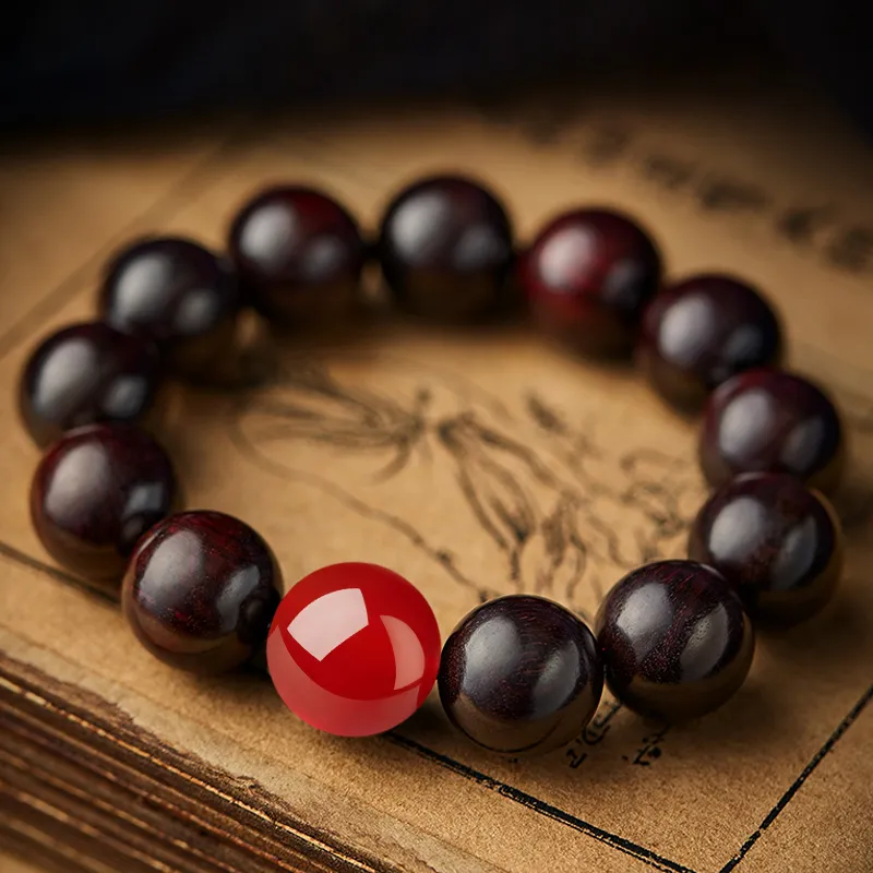 Moonstone Edge Red Sandalwood Bracelets Men's-2