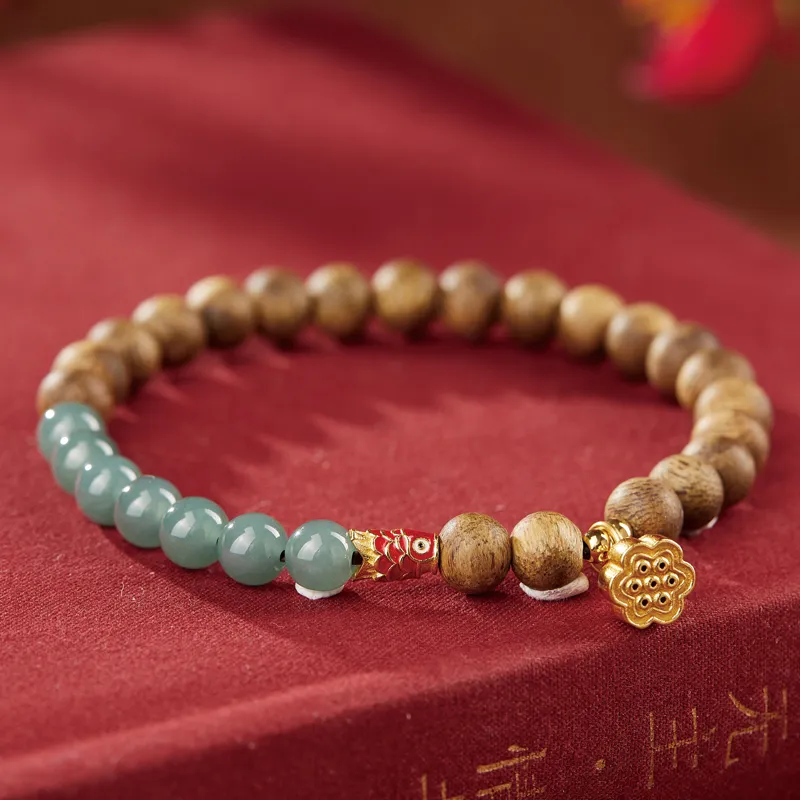 Moonstone Edge Agarwood Bracelets Women's-5