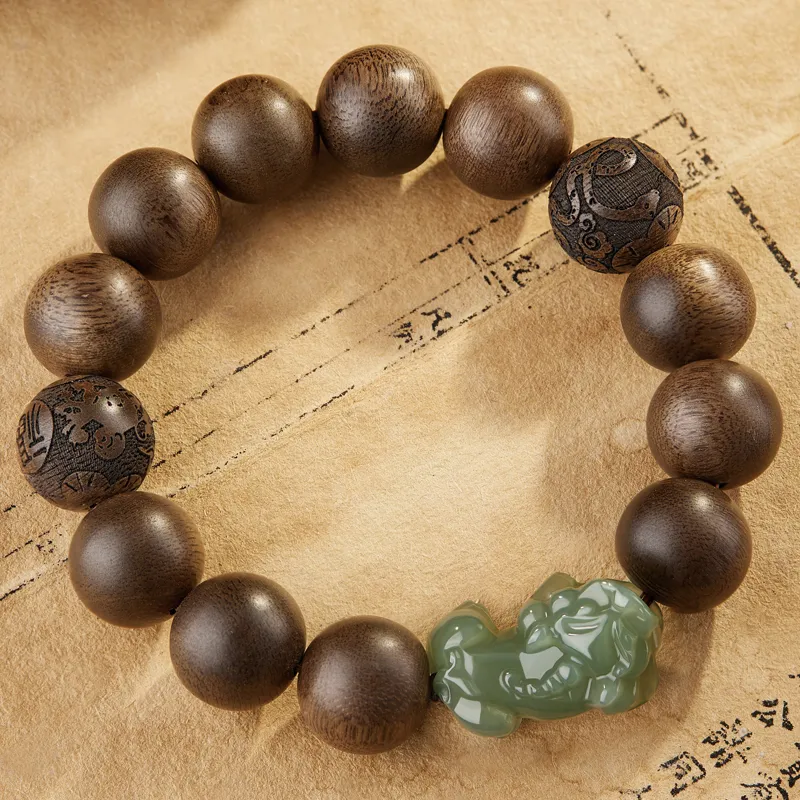 Moonstone Edge Agarwood Bracelets Men's-5