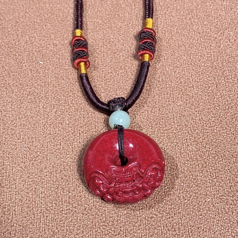 Moonstone Edge Reconstructed Cinnabar Pendants Unisex-2