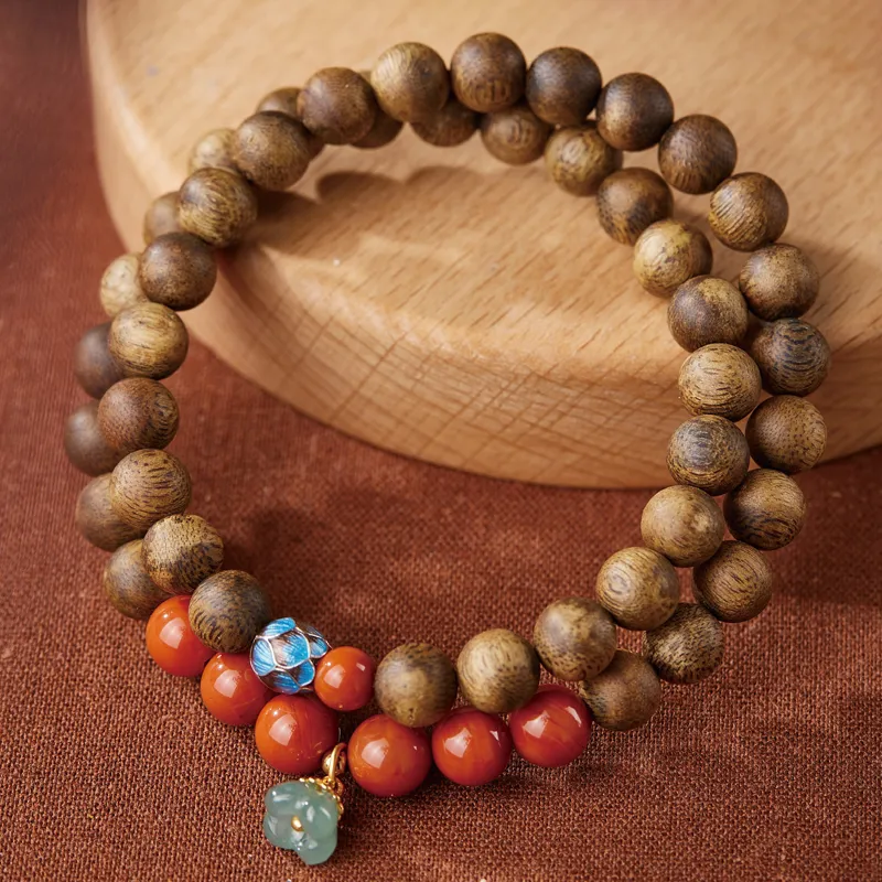 Moonstone Edge Agarwood Bracelets Women's-1