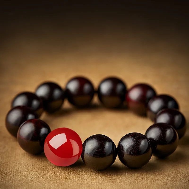 Moonstone Edge Red Sandalwood Bracelets Men's-4