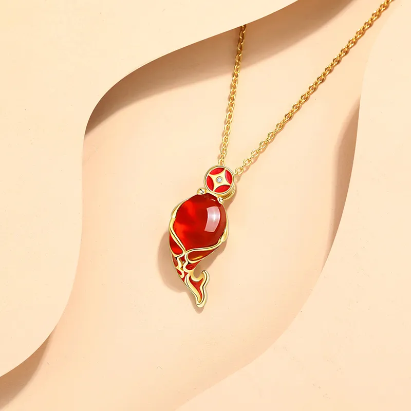 Moonstone Edge Agate Jade Necklaces Women's-2
