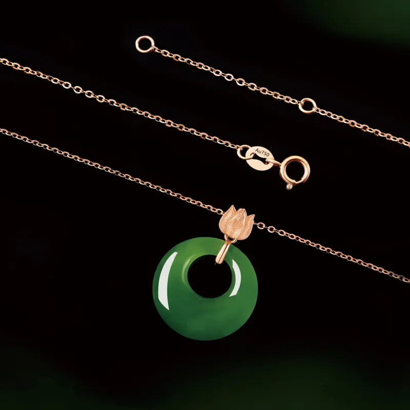 Moonstone Edge Hetian Jade Necklaces Jasper Women's-1