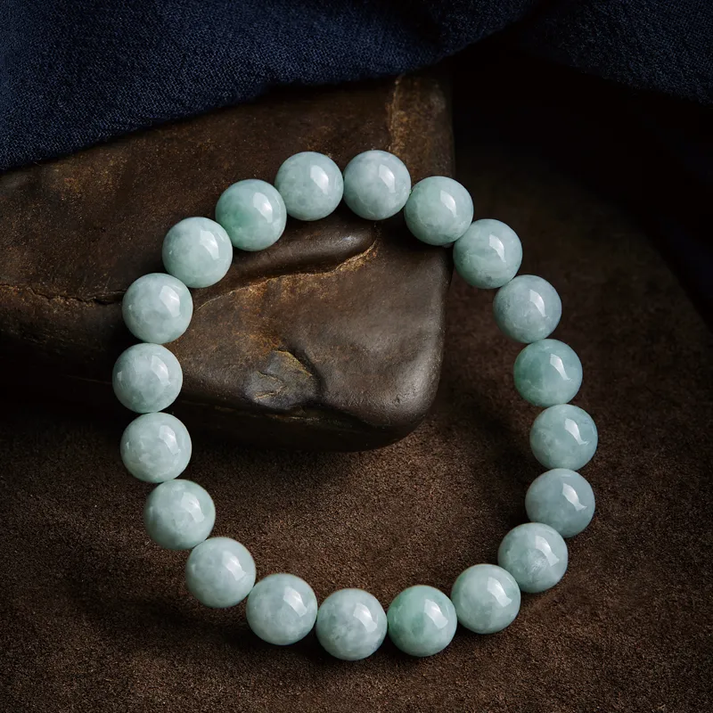 Moonstone Edge Glutinous Jade Jadeite Bracelets Unisex-4