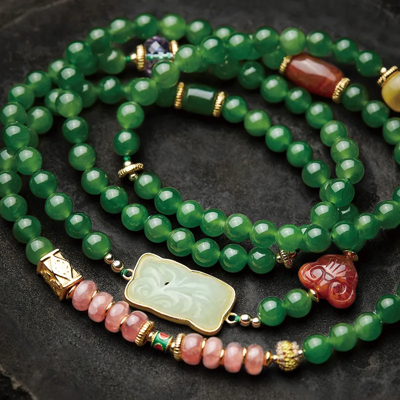 Moonstone Edge Beeswax Hetian Jade Bracelets Women's Jasper-4