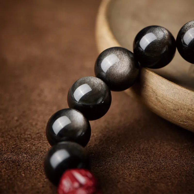 Moonstone Edge Obsidian Bracelets Unisex-4