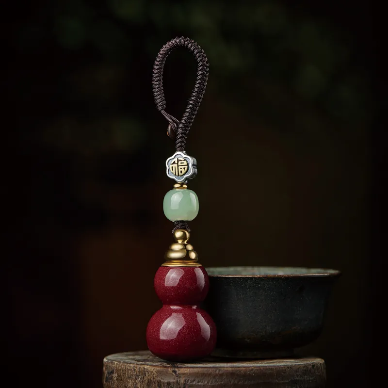 Moonstone Edge Reconstructed Cinnabar Jade Pendants Unisex-3