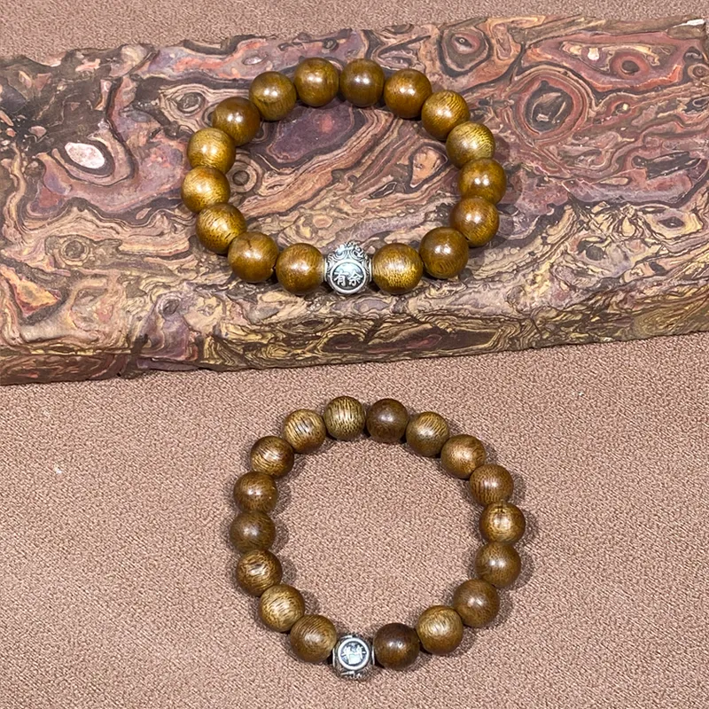 Moonstone Edge Agarwood Precious Wood Bracelets Unisex-4