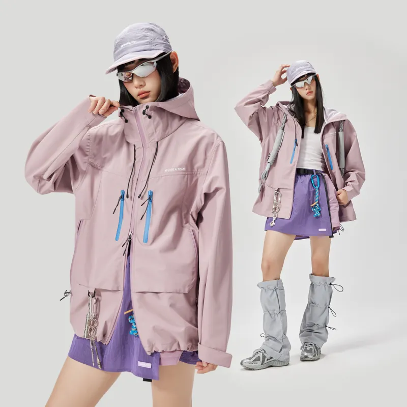 GUUKA TECH Trench Coat Women's Dark Pink-2