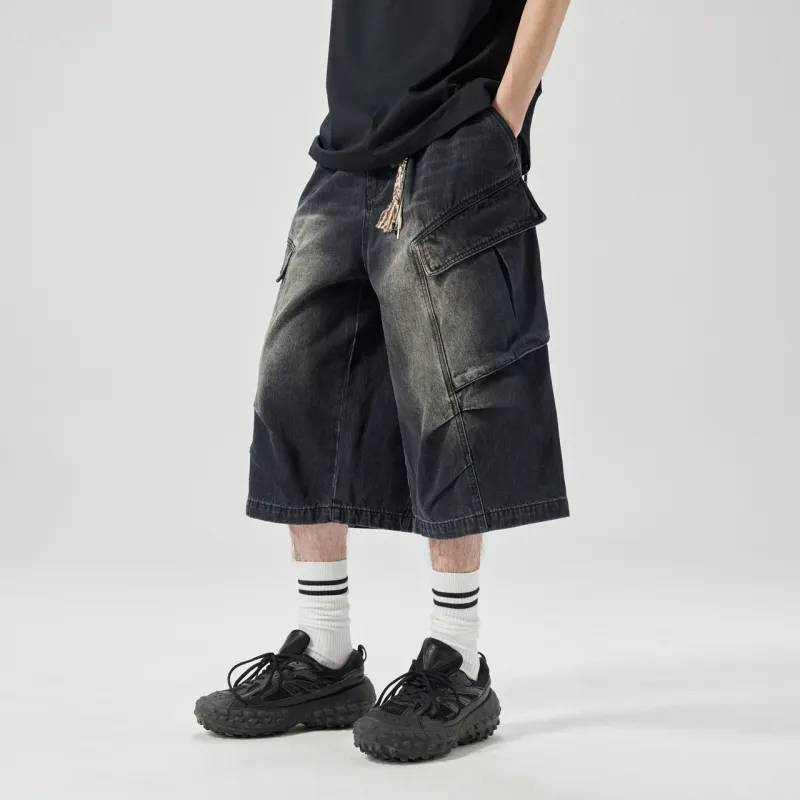 GUUKA TECH Denim Shorts Men's Black-3