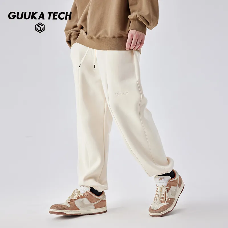 GUUKA TECH Casual Pants Unisex Light Apricot-4