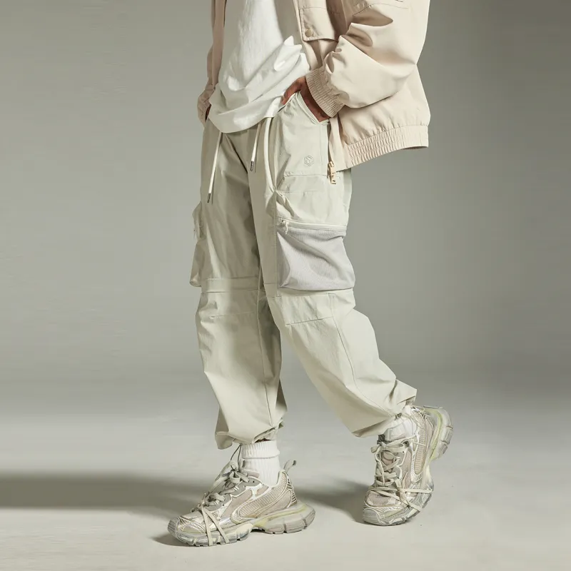GUUKA TECH Casual Pants Unisex Light Apricot-5