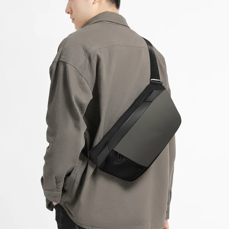 Safiya Fabric Sling Bag Medium Size Men's Black-3