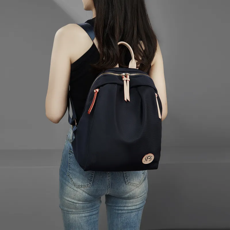 Safiya Fabric Backpack Regular Unisex Dark Blue-2