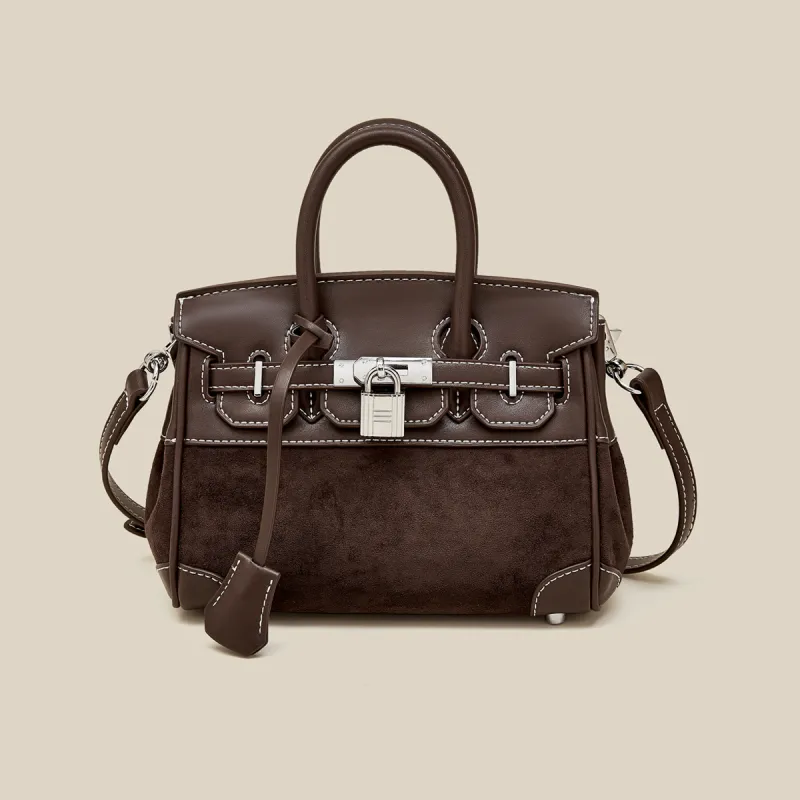 Safiya Fabric With Synthetic Leather Handbag Women's Brown/Coffee-7