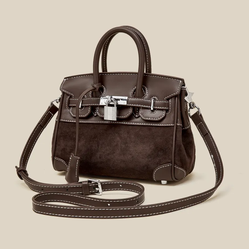 Safiya Fabric With Synthetic Leather Handbag Women's Brown/Coffee-8